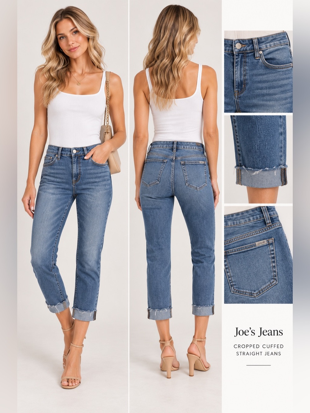 Joe’s Women’s Dark Blue Cropped Cuffed Jeans 26